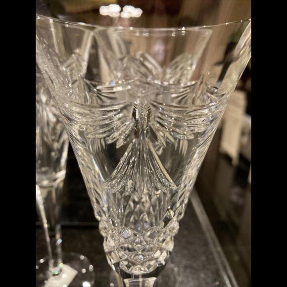 🔮NEW Waterford Crystal Millenium Champagne Toasting Flutes 3 Peace 3 Happiness - Picture 3 of 3